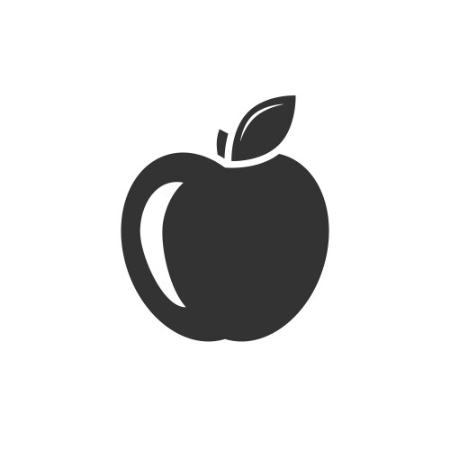 apple black icon vector image vector image