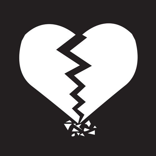 Broken Heart Icon - Black & White – Free Vector | VectorStock