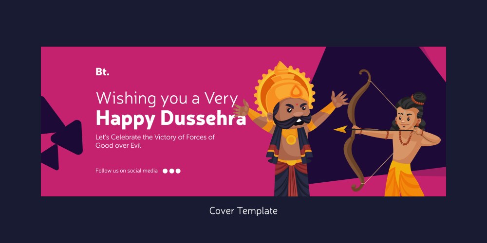 cover page of happy dussehra vector image