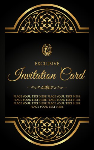 luxury design invitation card vector image