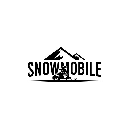 Snowmobile Mountain Logo Vector Image