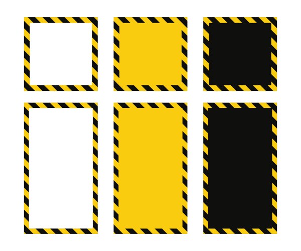 Warning square frame with yellow and black vector image