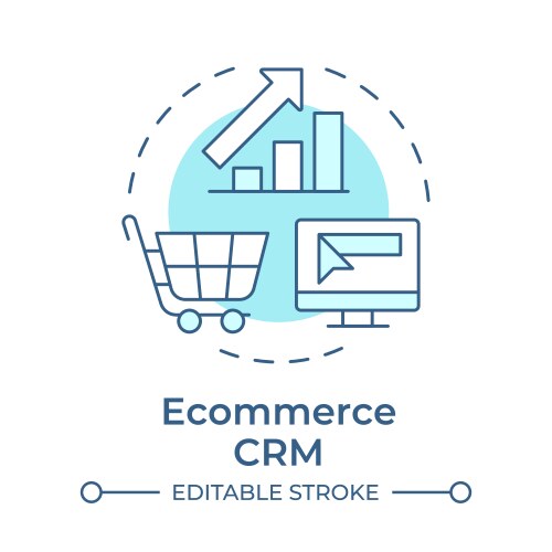 ecommerce crm soft blue concept icon vector image