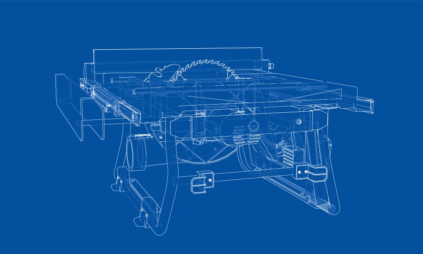 outline table saw for woodwork vector image