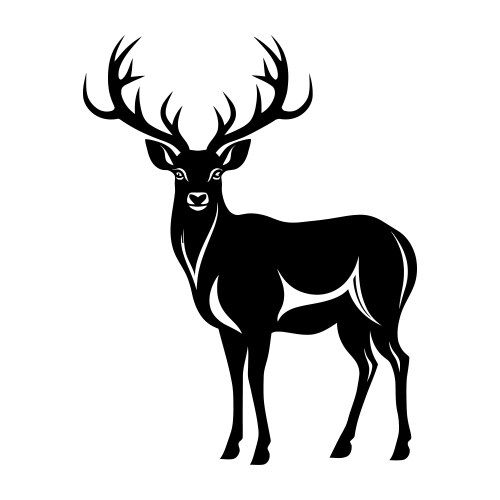 Deer minimal art silhouette Vector Image
