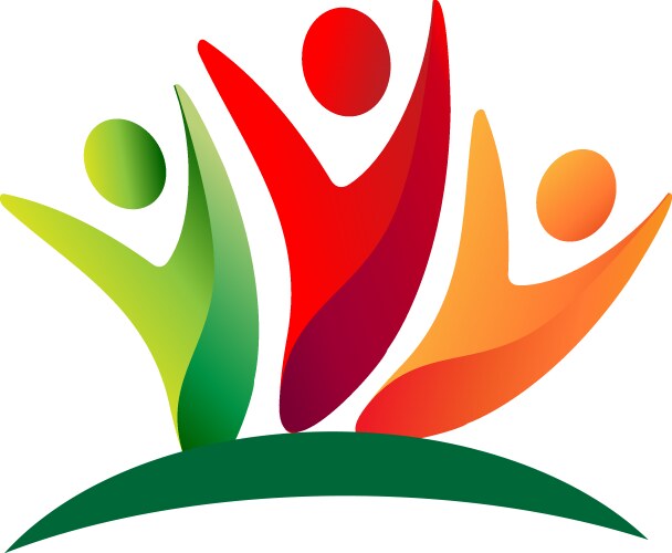 Isolated abstract colorful people logo Royalty Free Vector