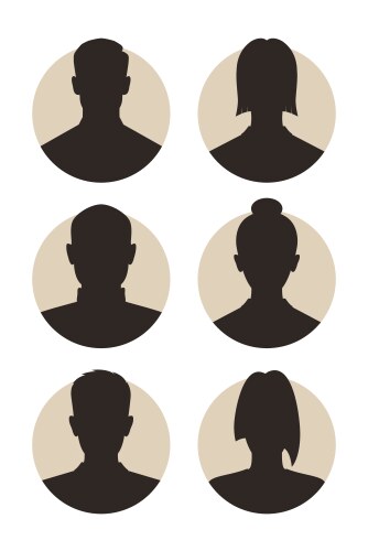 Male and female head silhouettes avatar profile Vector Image