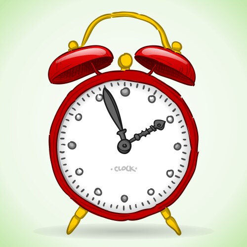 Red alarm clock isolated realistic 3d mockup Vector Image