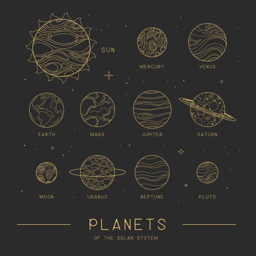 astrology planets of the solar system vector image