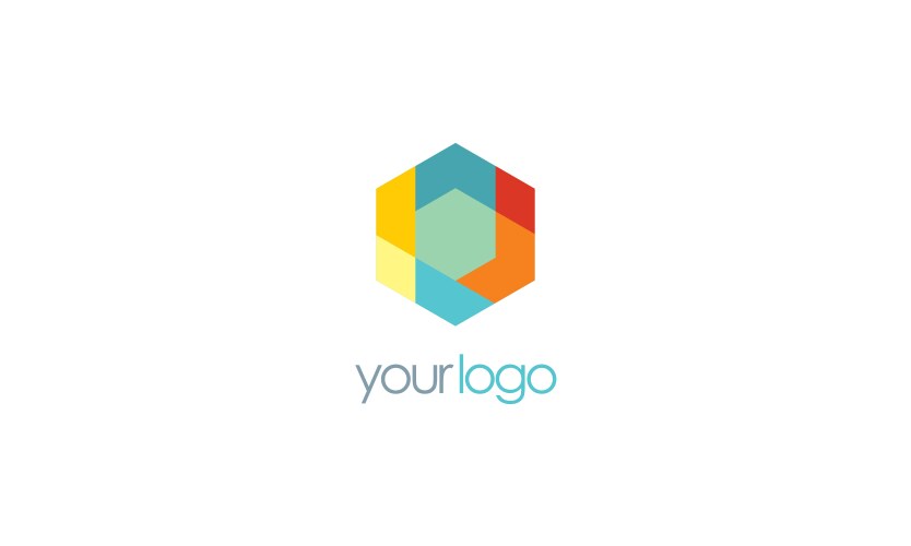 Circle arrow polygon colored logo Royalty Free Vector Image