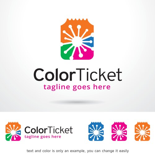 ticket logo template vector