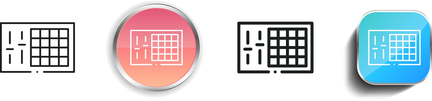 Dj controller icon thin linear regular and button vector image