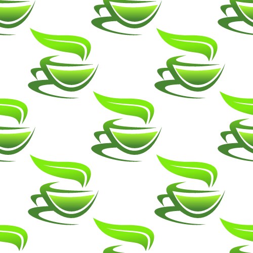 steaming cups of green tea vector image