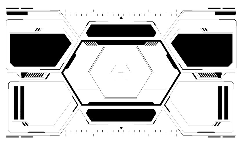 Black futuristic hud or ui elements sci-fi user Vector Image
