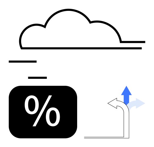 Cloud computing with data flow percent analytics vector image