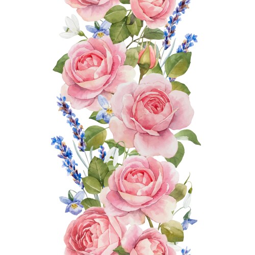 Watercolor floral pattern Royalty Free Vector Image