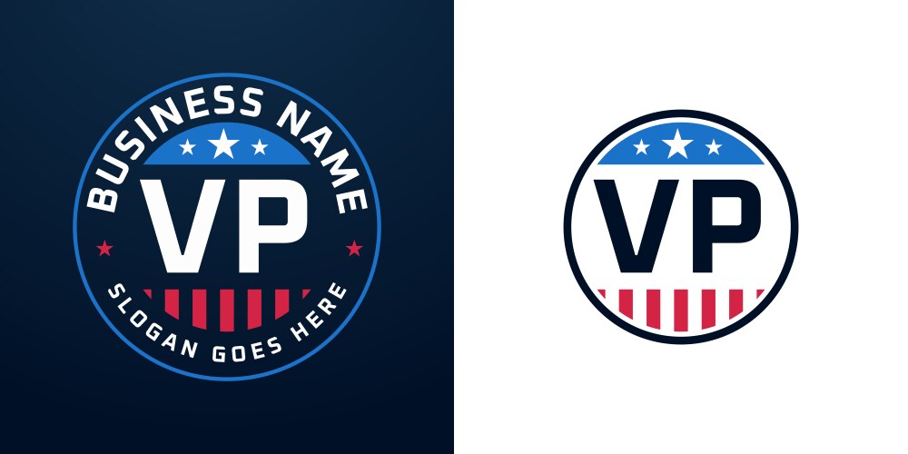 Patriotic vp logo design letter Vector Image