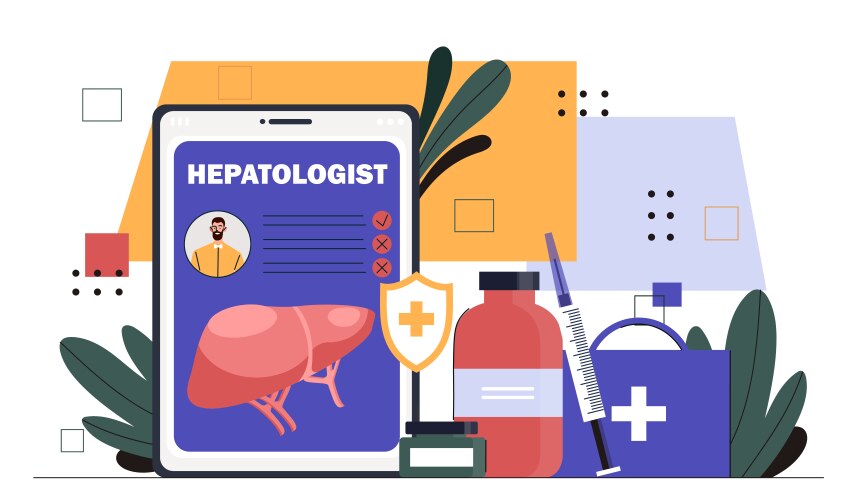 hepatologist equipment concept vector image