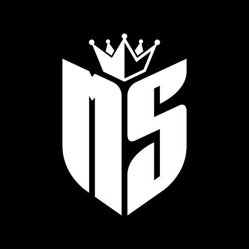 Ms letter monogram with shield shape crown Vector Image