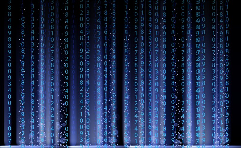 Blue Matrix Number Stream – Royalty-Free Vector | VectorStock