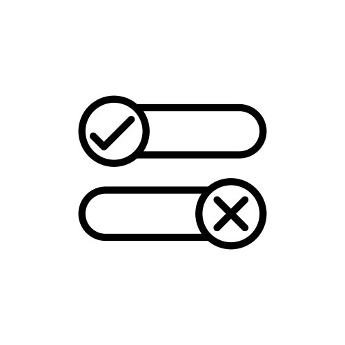 Boolean icon set true and false symbol right vector image