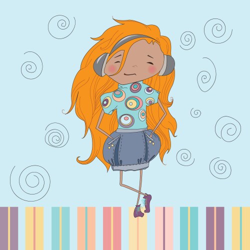 Little girl music Vector Image