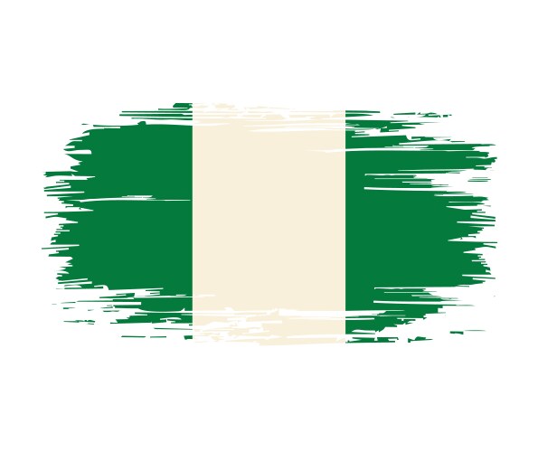 nigerian flag brush grunge background vector image