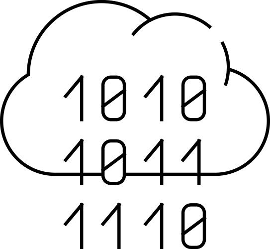Programming binary code cloud storage line icon vector image