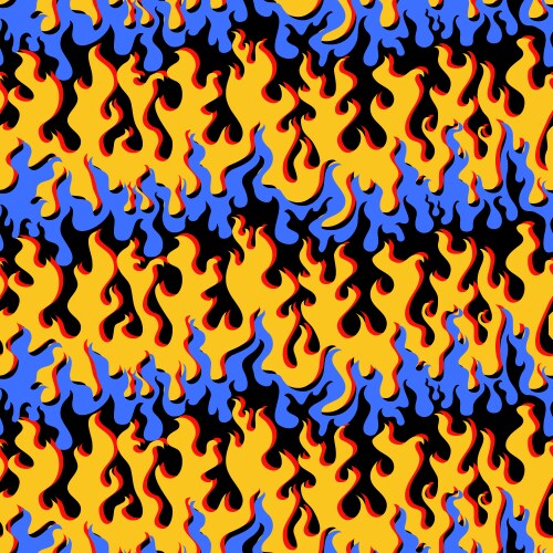 colorful flame seamless pattern vector image