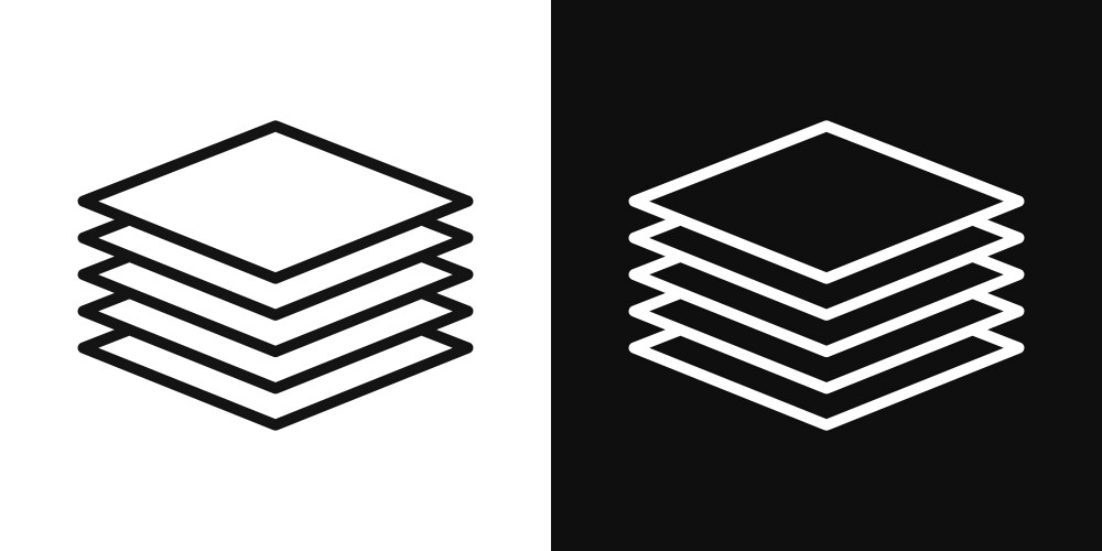 Layers icon set 3 level fabric symbol three layer Vector Image