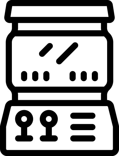 Retro arcade game machine console being played vector image
