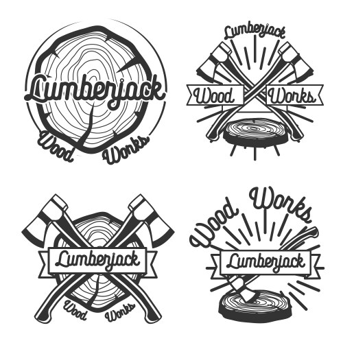 Lumberjack equipment and attributes objects Vector Image