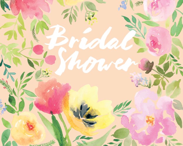 Watercolor Floral Card Vector Image