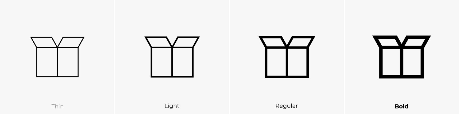 Cardboard icon thin light regular and bold style Vector Image