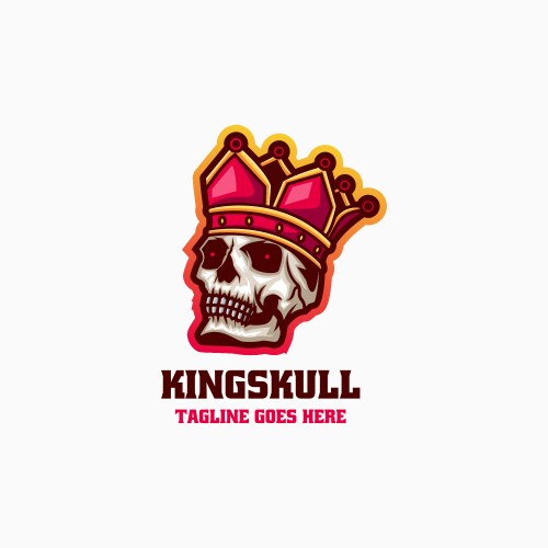 King skull simple mascot logo Vector Image