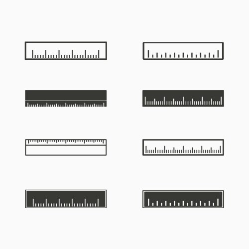 Rulers metric measuring tool isolated Royalty Free Vector