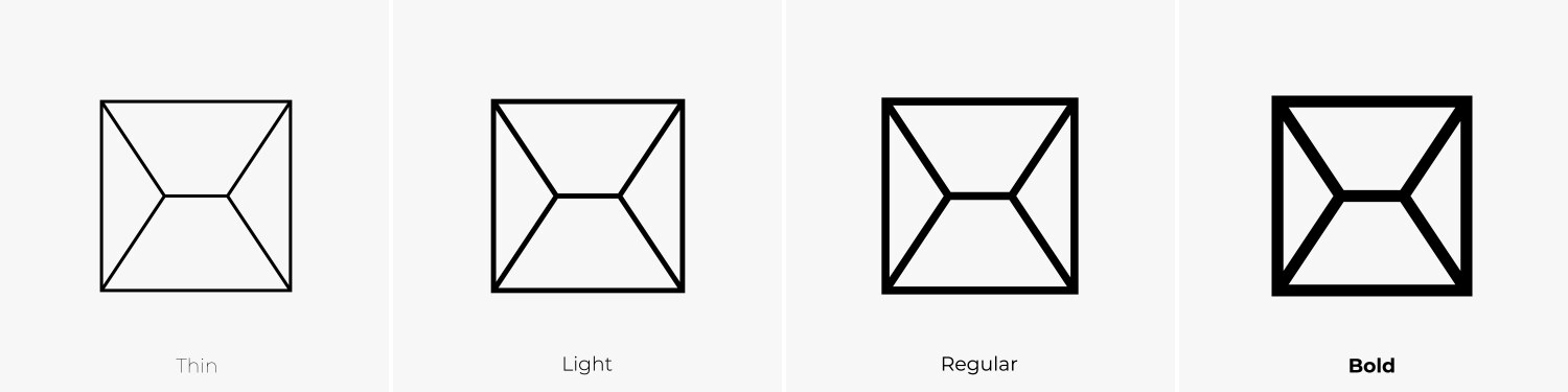 Cardboard icon thin light regular and bold style Vector Image