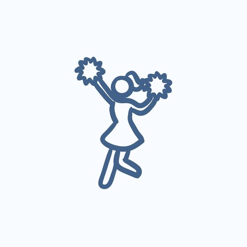 Cheerleader sketch icon Vector Image