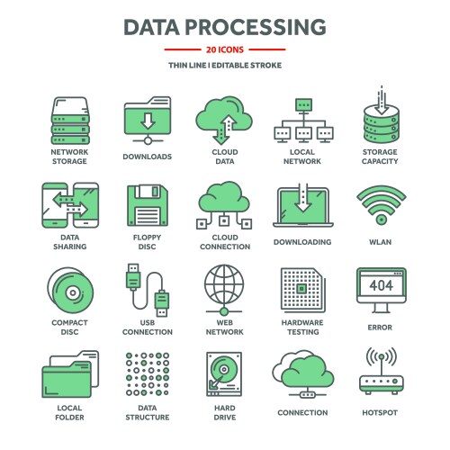 Cloud computing and internet technology database vector image