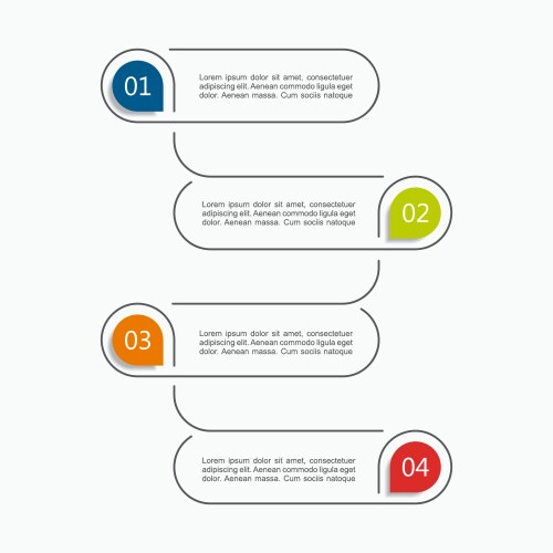 Modern four steps infographics template design Vector Image