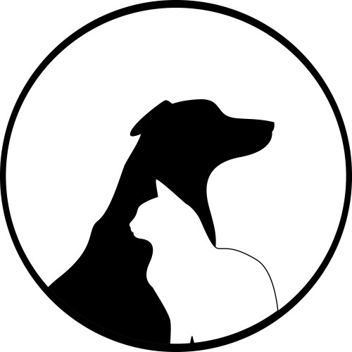 Dog and Cat Silhouettes - Pet Theme Vector Image