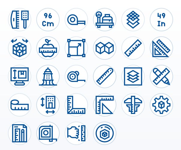 Bim icon set 3d model symbol building dimension – Royalty-Free Vector ...