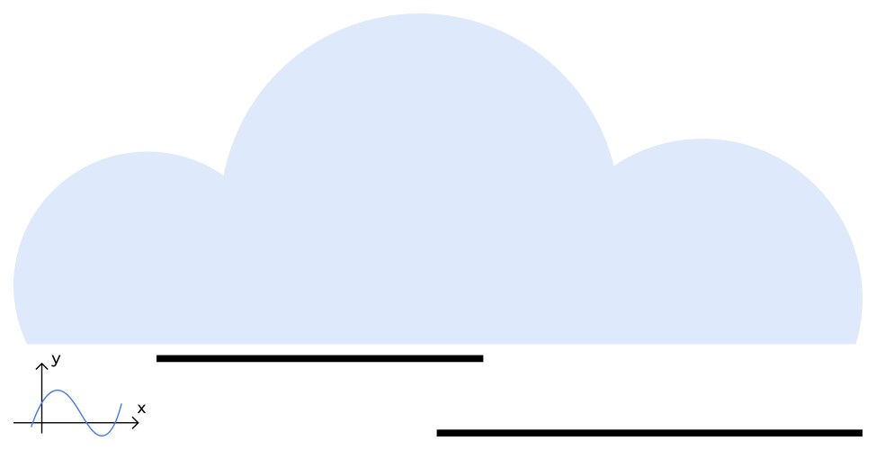 Cloud with graph and lines representing data vector image