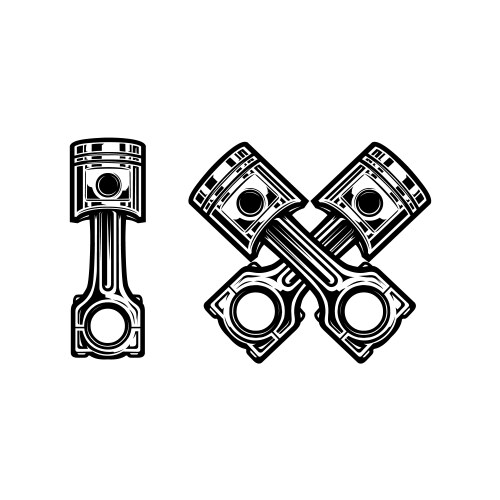 Engine piston isolated monochrome stock Vector Image