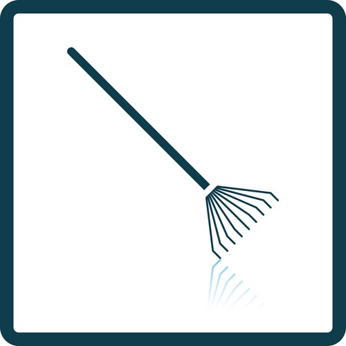 Hand rake garden tool icon black flat Royalty Free Vector
