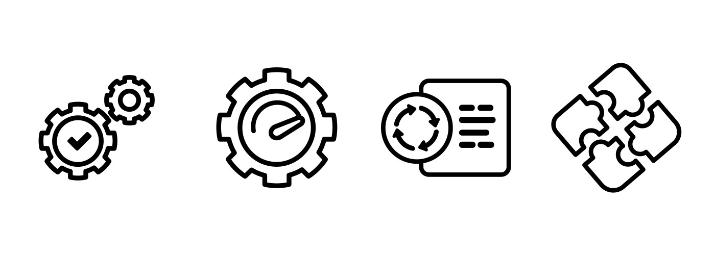Functional Testing & Regression Icons vector image
