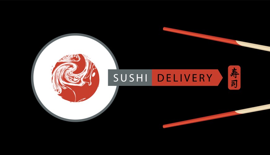 banner on theme sushi delivery vector image