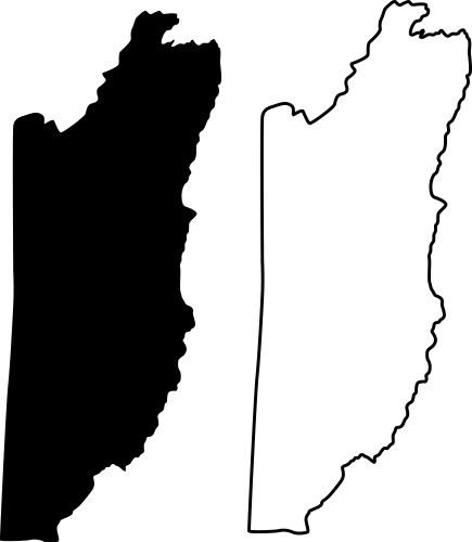 Map of belize silhouette flat and outline Vector Image