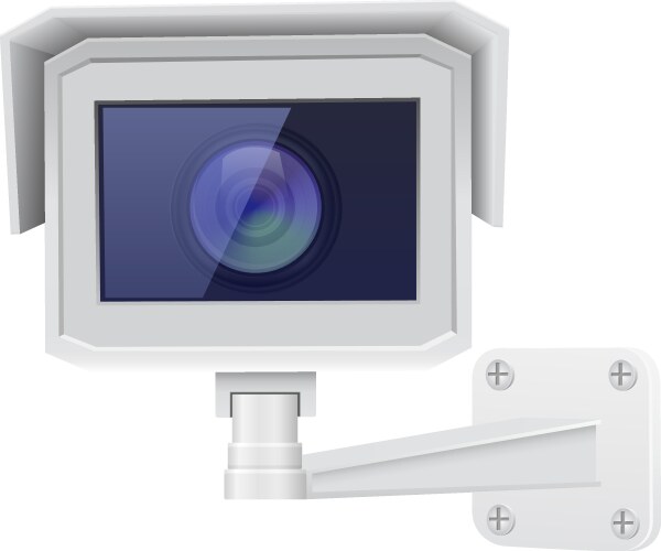 Cctv security camera front view outline drawing Vector Image