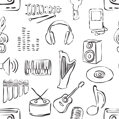 Music Pattern Drawing Music doodle Royalty Free Vector Image - VectorStock